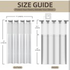 No Hook Shower Curtain With Snap-in Liner  White Waffle  71 X 74 Mesh Window