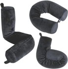 Memory Foam Travel Neck Pillow Soft Head   Neck Support Airplane Car Black