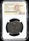 Ngc Ch F  Byzantine Empire 1028-1042 Ad Jesus Christ Ae Follis Class B Rare Coin