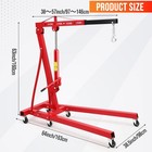 Garvee 2 Ton Hydraulic Engine Hoist Folding Cherry Picker Shop Crane Lift 4400lb