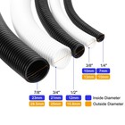 1 4 Inch X 100 Ft Split Wire Loom Tubing Guard Convoluted Flex White