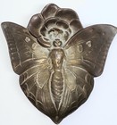 Vintage Virginia Metalcrafters Brass Butterfly Flower Trinket Tray Ashtray Dish