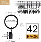 42 Pack 1 26  Metal Curtain Rings With Clips  Hooks  Rustproof Black