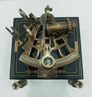 Nautical Brass Antique J scott Sextant With Hardwood Box Working Marine Vintage