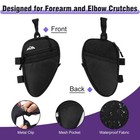 Forearm Crutch Bag Storage Pouch Cup Holder Water Resistant Pocket Black Pouch