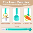 Silicone Pacifier Clip With Adapter Ring For Philips Avent Soothie  2 Pack On