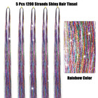 48 Hair Tinsel Kit 1200 Strands Colorful Heat Resistant Sparkling Hair Extension
