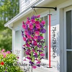 2pcs Artificial Morning Glory Vines Uv Resistant Hanging Flowers Outdoor Decor