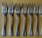 French Christofle Perles Cake Forks  Set 11 Pieces Excellent