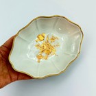 Vtg Limoges France Floral Gold Trim Scalloped Porcelain Serving Bowl Dish
