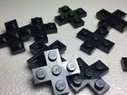 New Black Lego Plate 3x3 Cross 15397  x10  Aircraft City Parts Authentic 