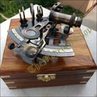 Vinatge Marine Sextant Nautical Wooden Box Brass Collectible German Astrolabe