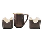 Lot Of 2 Sugar Packet Tea Bag Holders   1 Creamer Restaurant Ware Brown Vintage