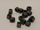 14 Vintage Beads  African  Glass Trade Beads  Loose Striped Hand Made - Chips