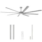 96  Ceiling Fans W  Led Light   Remote 6 Speed Reversible Quiet Dc Motor Nickel