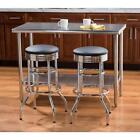 Retro Chrome 30 In  Swivel Bar Stool Black Cushions Round Padded Seat Set Of 2