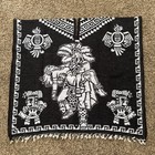 Poncho-serape- Gab  n Handmade Mexico Wool  Mexican Poncho Aztec Warrior