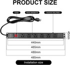 Rack Mount Power Strip Pdu 19in 1u 6 Or 8 Outlet Mountable Strip