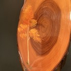 Vintage Hand Painted Wood Tree Oval Wall Plaque