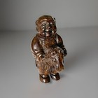Antique Wood Netsuke Of A Boy With A Hobby Horse Signed