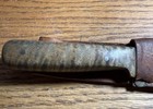 Vintage Handmade Hunting Knife Curly Maple Burl Grips  Sheath