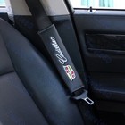 Carbon Fiber Look Embroidery Set Of Seat Belt Cover Shoulder Pads For Cadillac