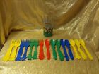 15 Dixie Krazy Kritters Kids Colorful Plastic Silverware Utensils Spoons   Forks