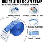 Cartman 1  X 12  Lashing Straps Cargo Tie-down Strap Up To 600lbs  6pk Blue