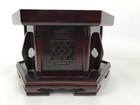 Japanese Buddhist Altar Large Wooden Singing Bell Orin Stand Vtg Hexagonal Ba717