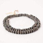 Ebony Wood Trade Beads With Inlaid Silver Stripe Mali 30 Inch