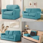 1 2 3 Seater Velvet Stretch Sofa Covers Armchair Loveseat Settee Slipcover