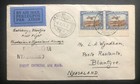 1934 Windhoek South West Africa First Flight Cover Ffc To Blantyre Nyasaland