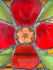Vintage 12 Inch Stained Glass Panel Floral Design Leaded Stained Glass Wall Art