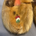 Vintage Native American  Moccasins Leather   Fur Small Beading  Design Size 8 9 