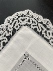 Antique Edwardian Tape Lace Batiste Handmade Wedding Handkerchief 12   