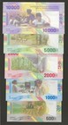 Central African States 500 1000 2000 5000 10000 Francs 2022 Set  Unc  P-700-704
