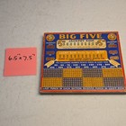 Vintage Big Five 5   Punchboard Trade Stimulator Gambling Game Board