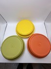 Vintage Tupperware Set Of 3 Seal-n-serve Bowls 1206 With Lids 1207