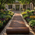 Roll   up Wooden Garden Walkway  Non   slip Weather   resistant Outdoor Path