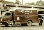 Vintage Olympia Beer Truck Photo Bar Sign Ad Brewery Circa 1940