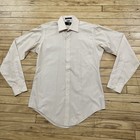 Vtg 70s Ketch Dress Shirt Men 15 34 35 Tan Light Brown Eyelet Collar 80s Fade