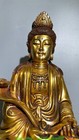14  old Purple Bronze 24 K Gold Ruyi Guanyin Kwan-yin Bodhisattva Buddha Statue