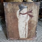 Folk Art Primitive Victorian Vintage Style Christmas 1816 Wynter Snowman Sign