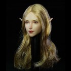 1 6 Female Elf Girl Gold Hair Head Sculpt Fit 12  Tbleague Pale Body Figures