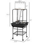 Bird Stand With Wheels For Indoor Outdoor Small Parrot Dark Gray
