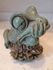 Rare Vintage Mcm 1968 Gold Green Frog Coin Piggy Bank Universal Statuary Corp