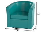 Turquoise Leather Swivel Club Chair Outdoor Patio Garden Furniture Set