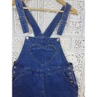 Vtg Denim Skirt Overalls Heart Pocket Sz S m Retro 90 s Twee Cottage Rugged