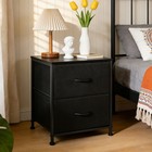 Nightstand End Table Side Table With 2 Fabric Drawers Bedside Table Bedroom