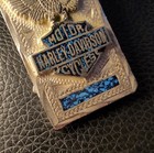 Vintage Alpaca Harley Davidson 925 Sterling Silver Money Clip Inlay Mexico 37 2g